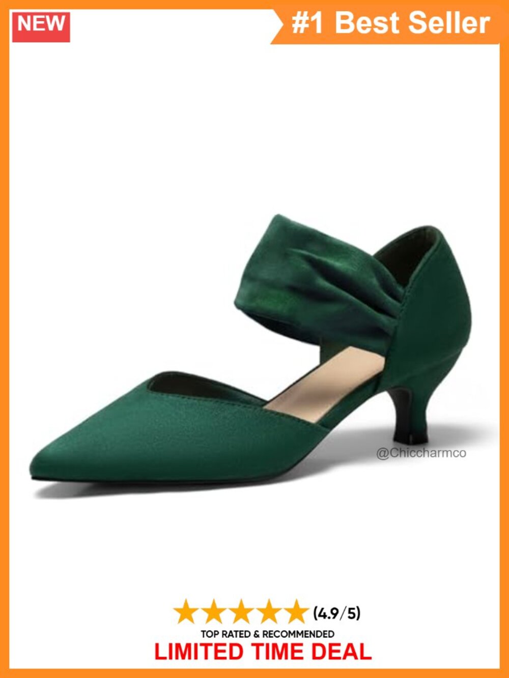 Kitten Heels Pointed Toe Pumps Ankle Strap Wedding Shoes